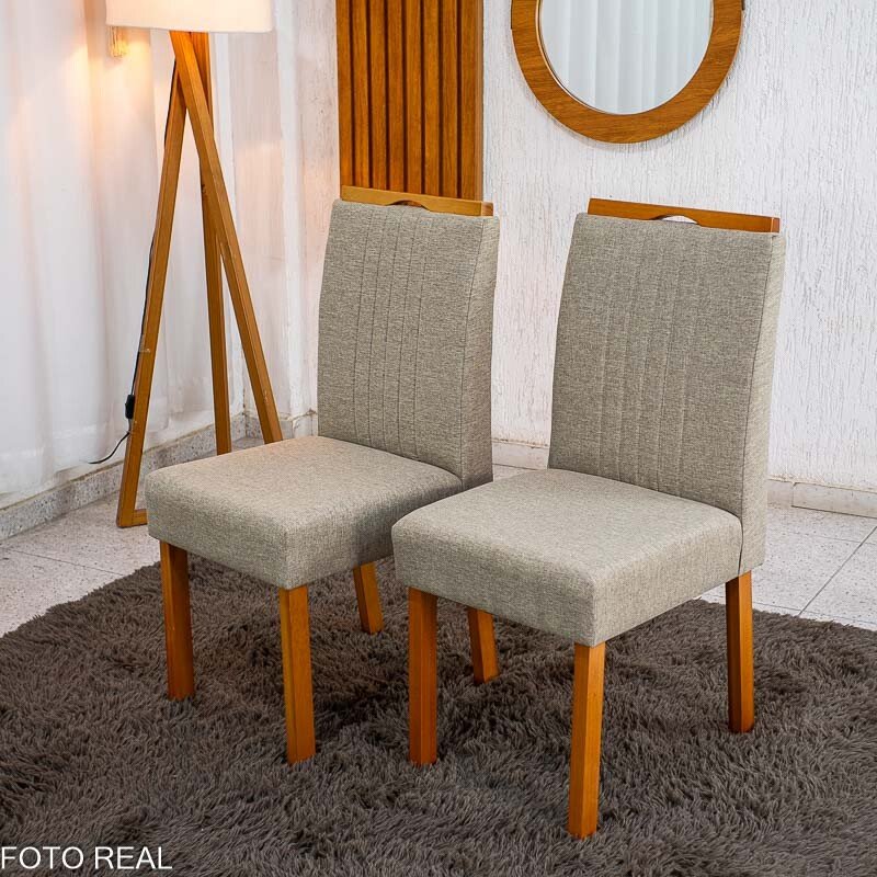 Mesa de Jantar Bali 120×80 Vidro Off/Base Madeira + 4 Cad. Atlanta Linho Bege Cru Madeira Minas Plac - Entregue Montada - Imagem 8