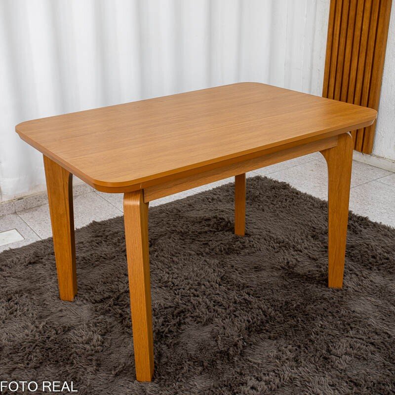 Mesa de Jantar Londrina 120x80 Cinamomo Rufato + 4 Cad. Dubai Linho Bege Madeira - Art Assento - Imagem 5