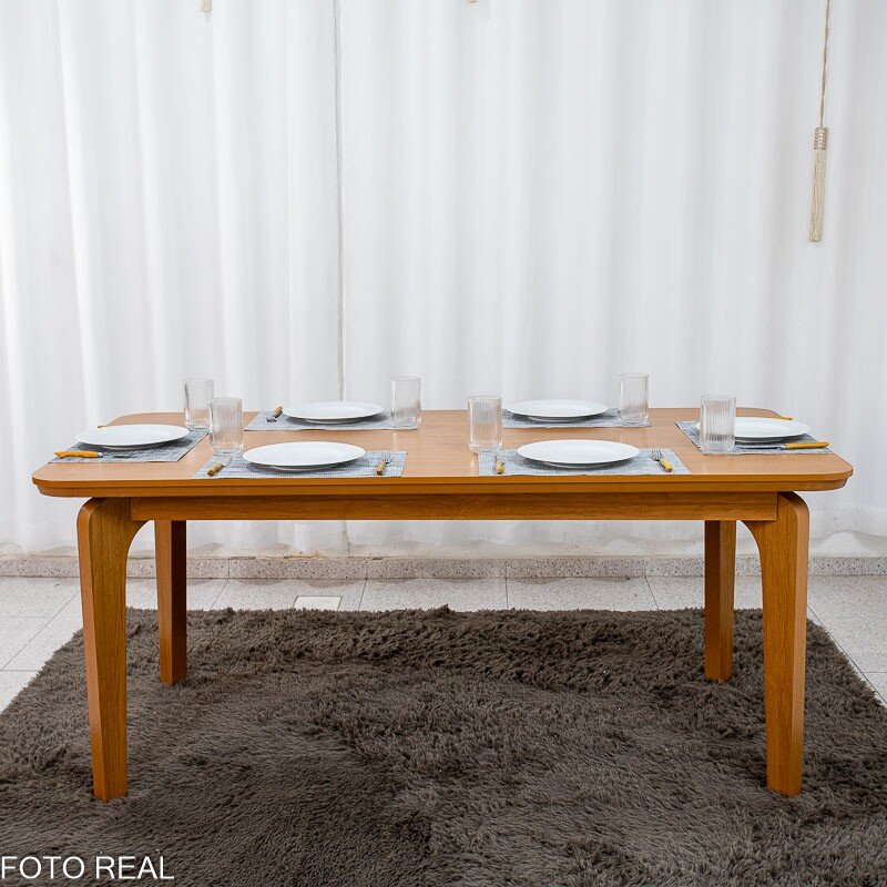 Mesa de Jantar Londrina 180x90 Cinamomo Rufato + 6 Cad. Isabela Linho Cinza 05 Madeira - KM Decor - Imagem 10