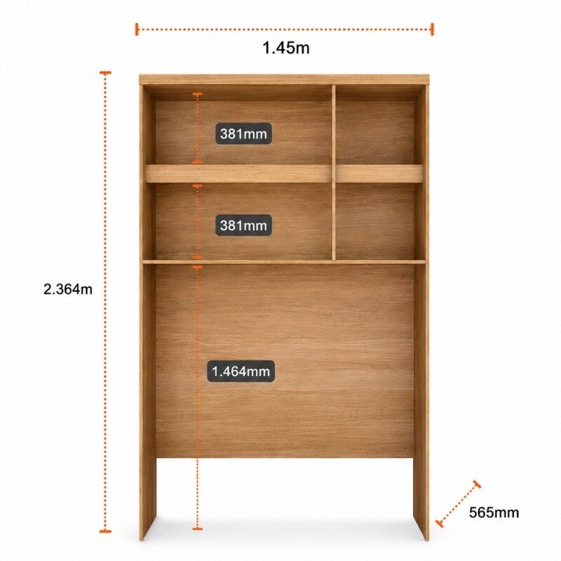 Modulado Cumaru/Fendi Fosco 1 Roupeiro Moderni 4 Pts + 2 Criado Rizon + 1 Canto Oblíquo Rizon C/Espelho + 1 Aéreo 3 portas Rizon - Novo Horizonte - Imagem 6