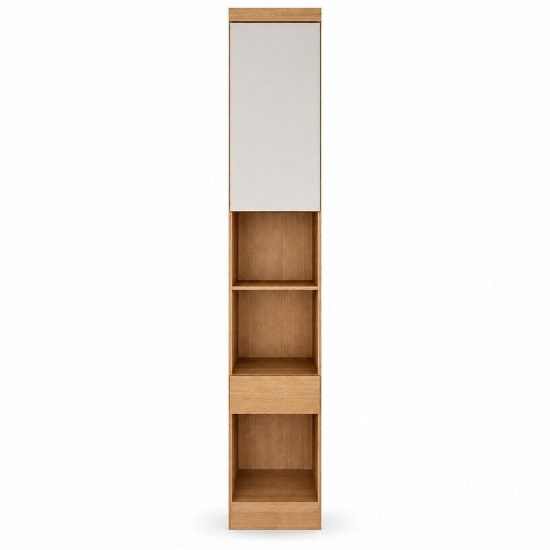 Modulado Cumaru/Fendi Fosco 1 Roupeiro Moderni 4 Pts + 2 Criado Rizon + 1 Canto Oblíquo Rizon C/Espelho + 1 Aéreo 3 portas Rizon - Novo Horizonte - Imagem 7