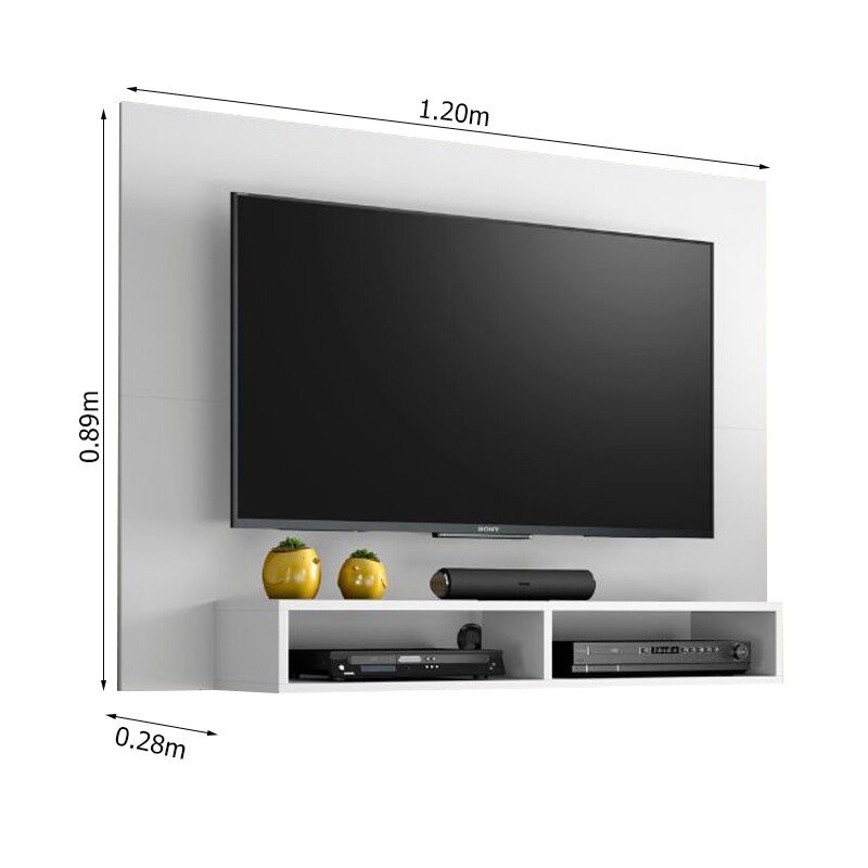 Painel Eros Larg. 1.20m Branco para TVs até 43 Polegadas - Notável - Imagem 2