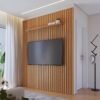 Painel Ripado Niágara Larg. 1.95m Freijó para TV's até 82'' - Colibri