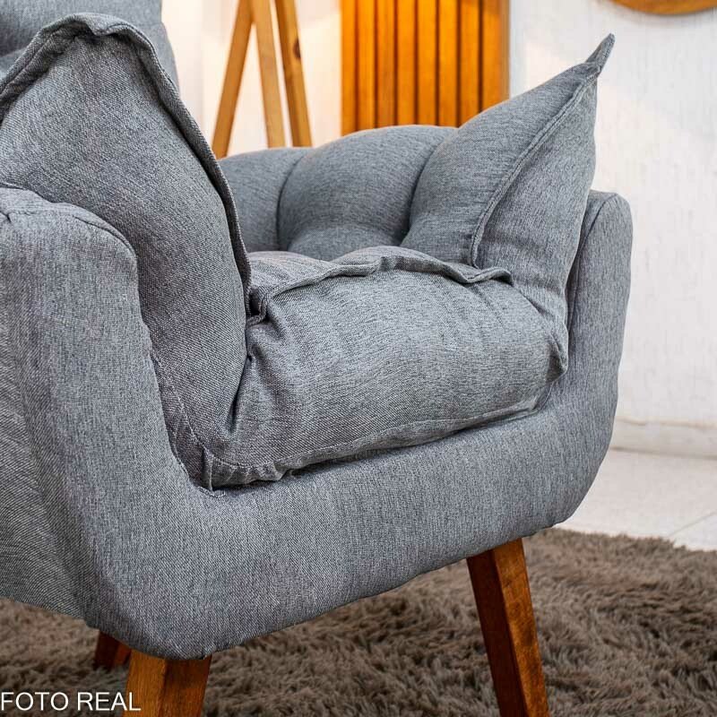 Poltrona Delux Linho Cinza - Imagem 3
