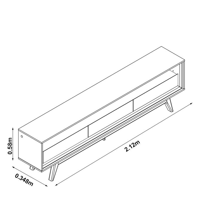 Rack Requinte Larg. 2.12m Naturale/off C/ Led 100% MDF para TV até 75" - Gelius - Imagem 7