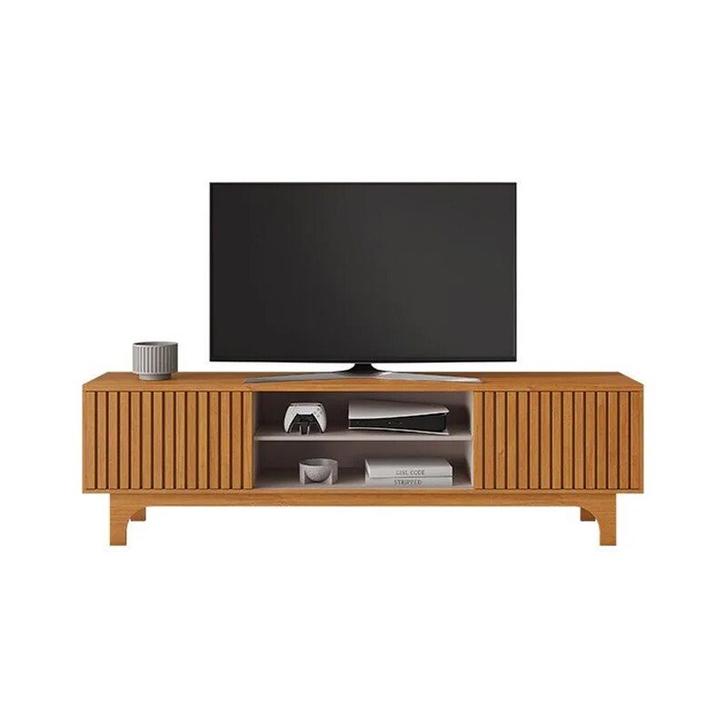 Rack Triunfo Ripado Larg. 2.00m Cinamomo/Off para TV até 70" - JCM - Imagem 3