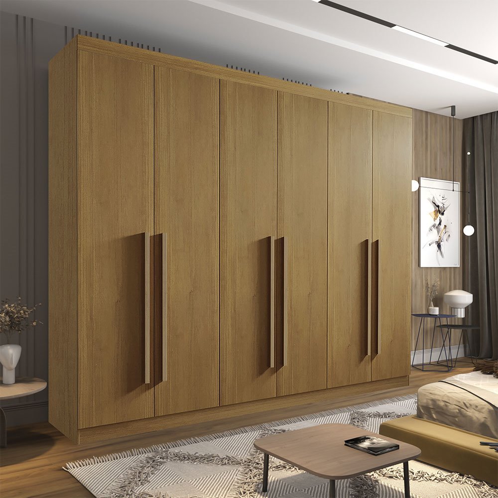 Roupeiro Da Vinci Plus 6 Portas Cinamomo Larg. 2.75m - D Doro - Imagem 3