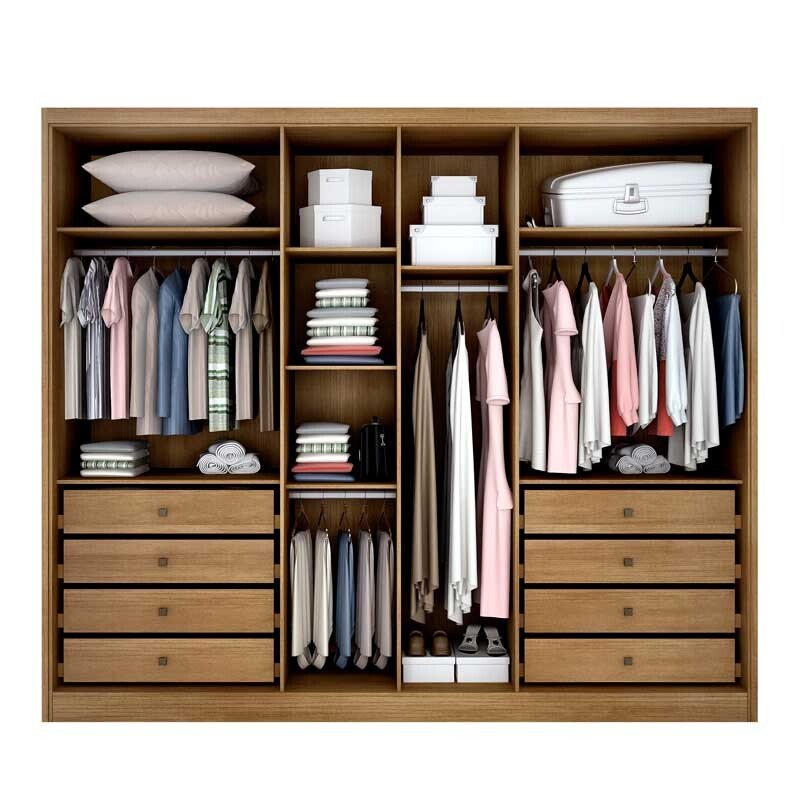 Roupeiro Casal Robust Plus Cumaru/Fendi Fosco 6 Portas 8 Gavetas 100% MDF Larg. 2.76m - Novo Horizonte - Imagem 2