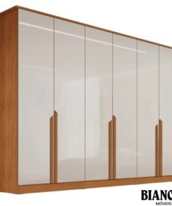 Guarda-roupa Casal Bianca 6 Portas Larg. 2.30m 100% MDF Nature/Off - Bianchi