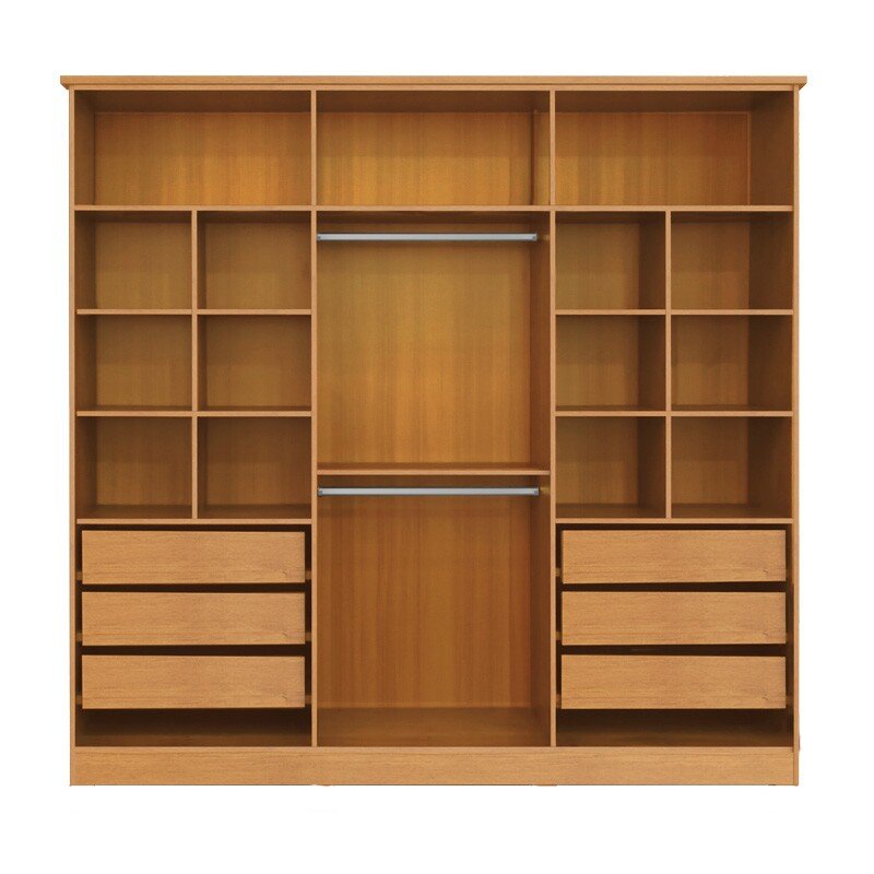 Guarda-roupa Casal Bianca 6 Portas Larg. 2.30m 100% MDF Nature/Off - Bianchi - Imagem 3