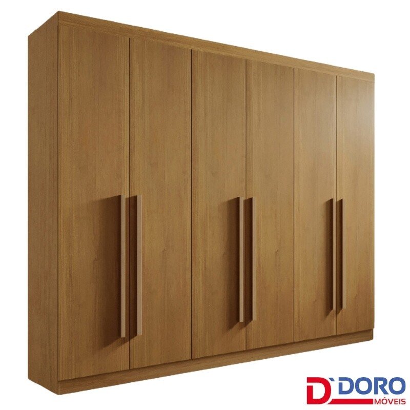 Roupeiro Da Vinci Plus 6 Portas Cinamomo Larg. 2.75m - D Doro