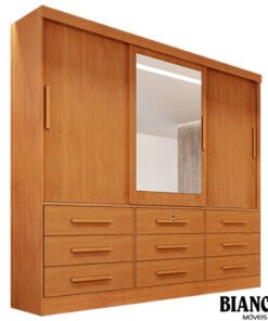 Roupeiro Turim Plus 3 Portas Nature 100% MDF Larg. 2.11 - Bianchi