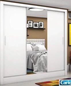 Guarda-roupa Dubai Branco 3 Portas C/ 1 Espelho Larg. 1.79m - Carioca