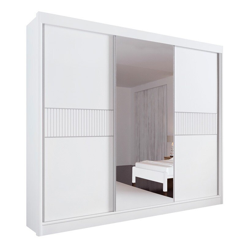 Roupeiro Los Angeles Branco C/ Detalhe Ripado 100% MDF Larg. 2.73m - D Doro - Imagem 4