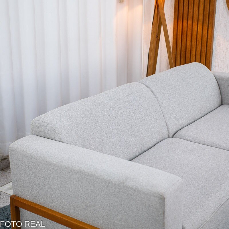 Sofá 3 Lugares Capri Larg. 2.00m Linho Cinza - Imagem 4
