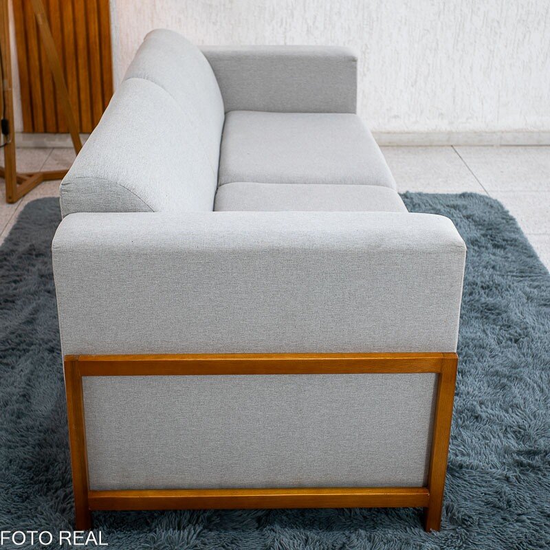 Sofá 3 Lugares Capri Larg. 2.00m Linho Cinza - Imagem 6
