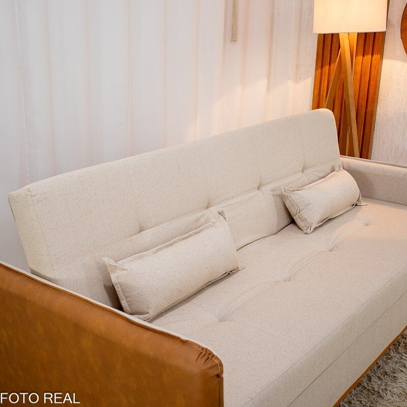 Sofá Cama Ipanema Baú Linho Bege 2274 Larg. 2.05m - Imagem 4