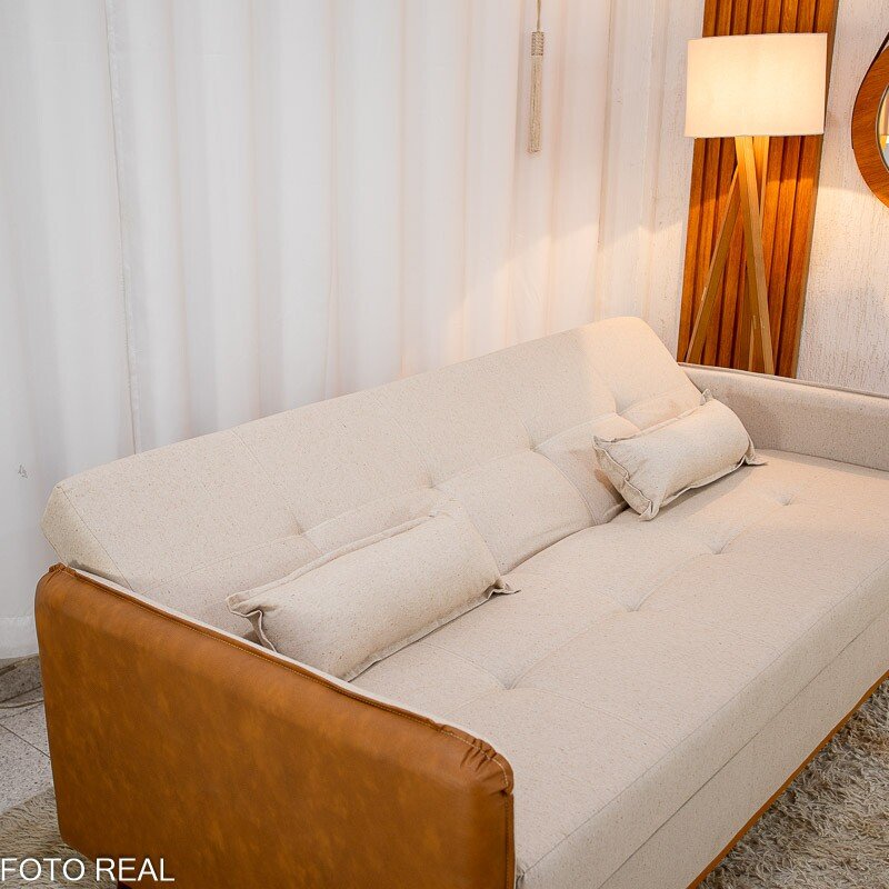 Sofá Cama Ipanema Baú Linho Bege 2274 Larg. 2.05m - Imagem 5