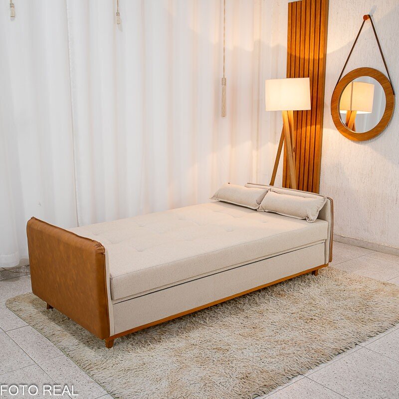 Sofá Cama Ipanema Baú Linho Bege 2274 Larg. 2.05m - Imagem 6