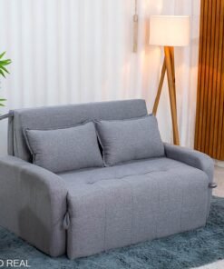 Sofá Cama Amora New Larg. 1.37m Linho Cinza 250/487